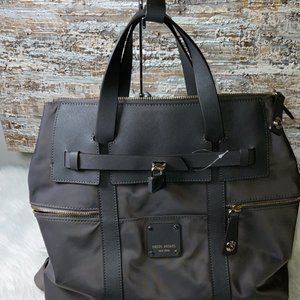 Henri Bendel Womens Gray Pockets Double Handles Convertible Backpack Bag OS